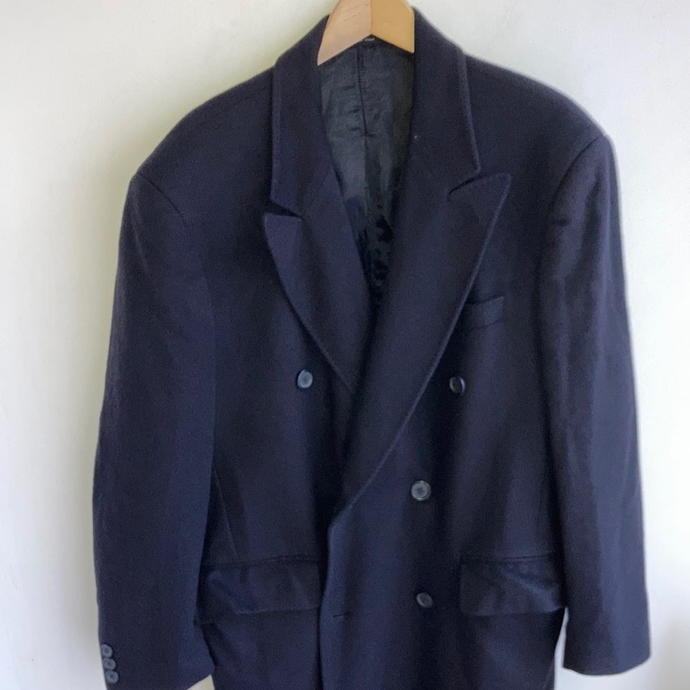 MENS Cashmere Double Breasted Long Coat Size 38